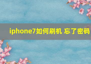 iphone7如何刷机 忘了密码